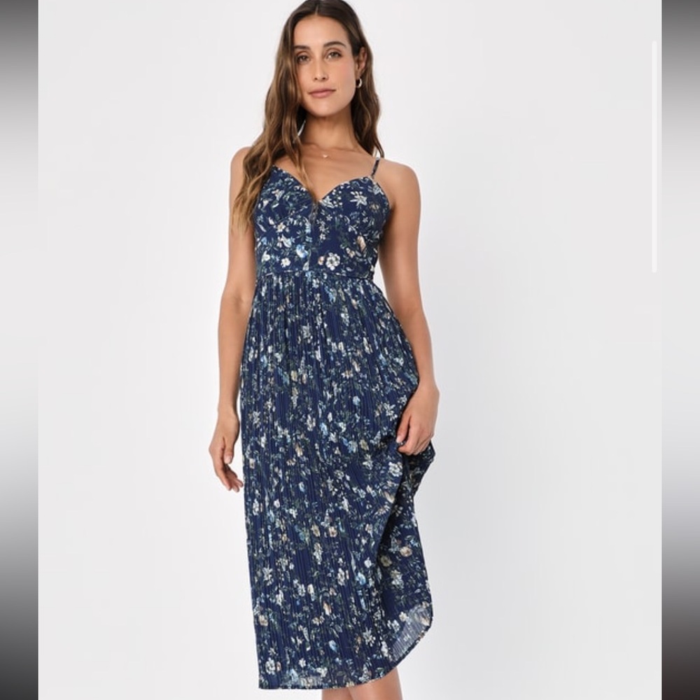 Lulu’s Poise and Perfection Pleated Midi Dress